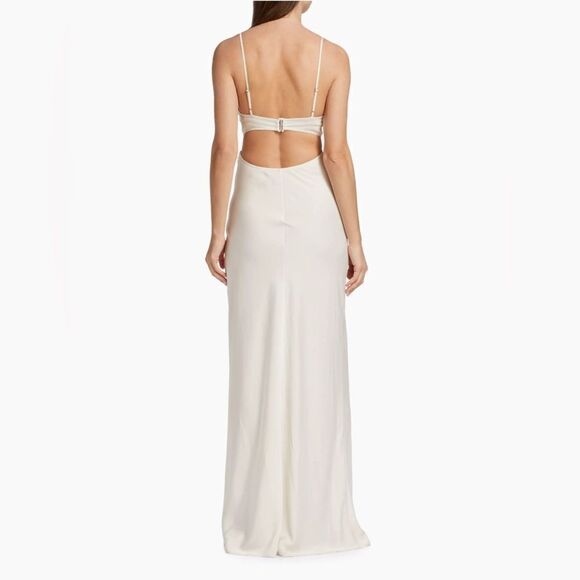 NWT A.L.C. Blakley II Cutout Dress Gown Maxi  in Whisper White Size 10 - Picture 3 of 11